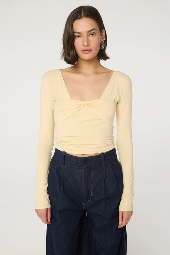 Buttercream Straight Neckline Top