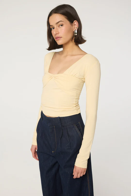 Buttercream Straight Neckline Top