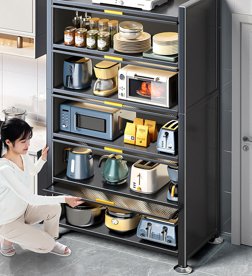 6 Tier Upgrade Large Metal Kitchen Pantry Storage Cabinet