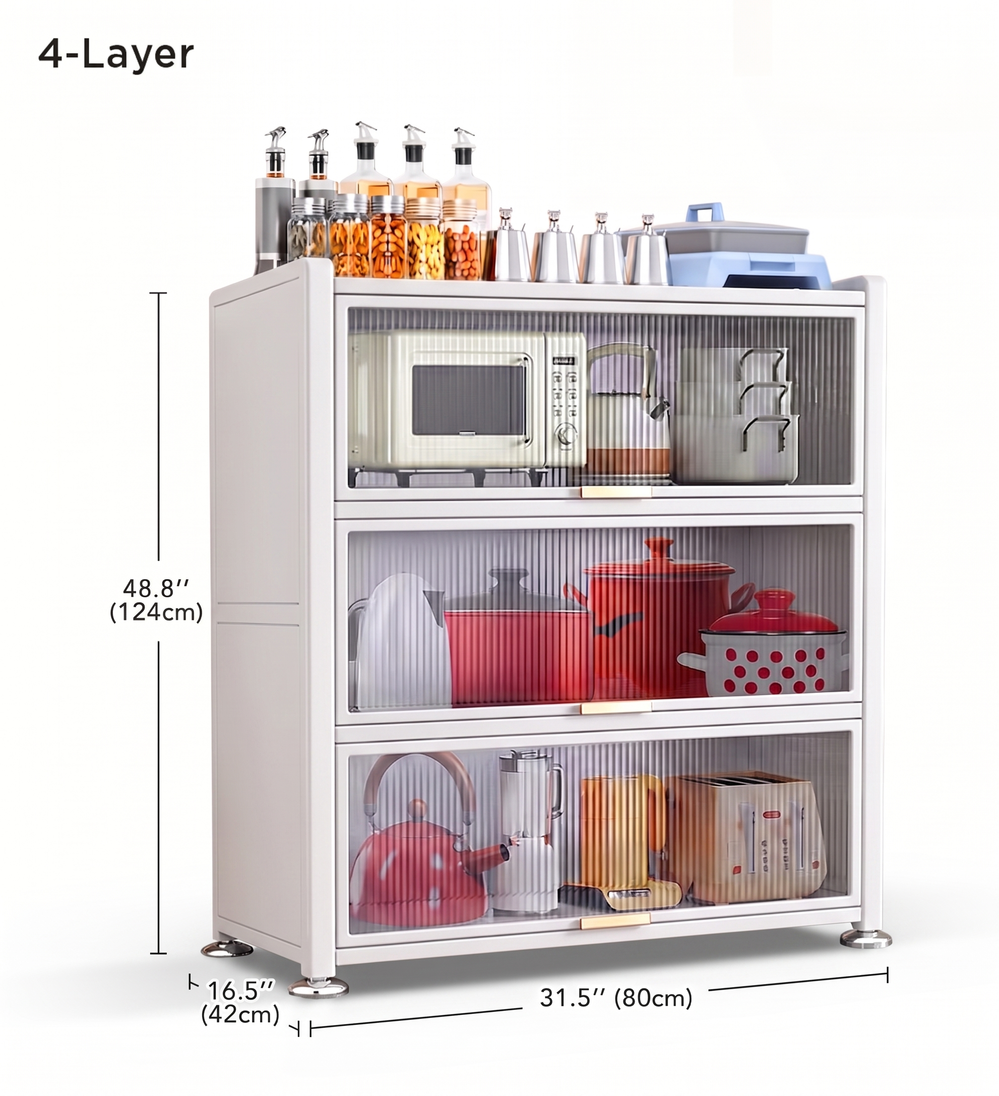 6 Tier Upgrade Large Metal Kitchen Pantry Storage Cabinet