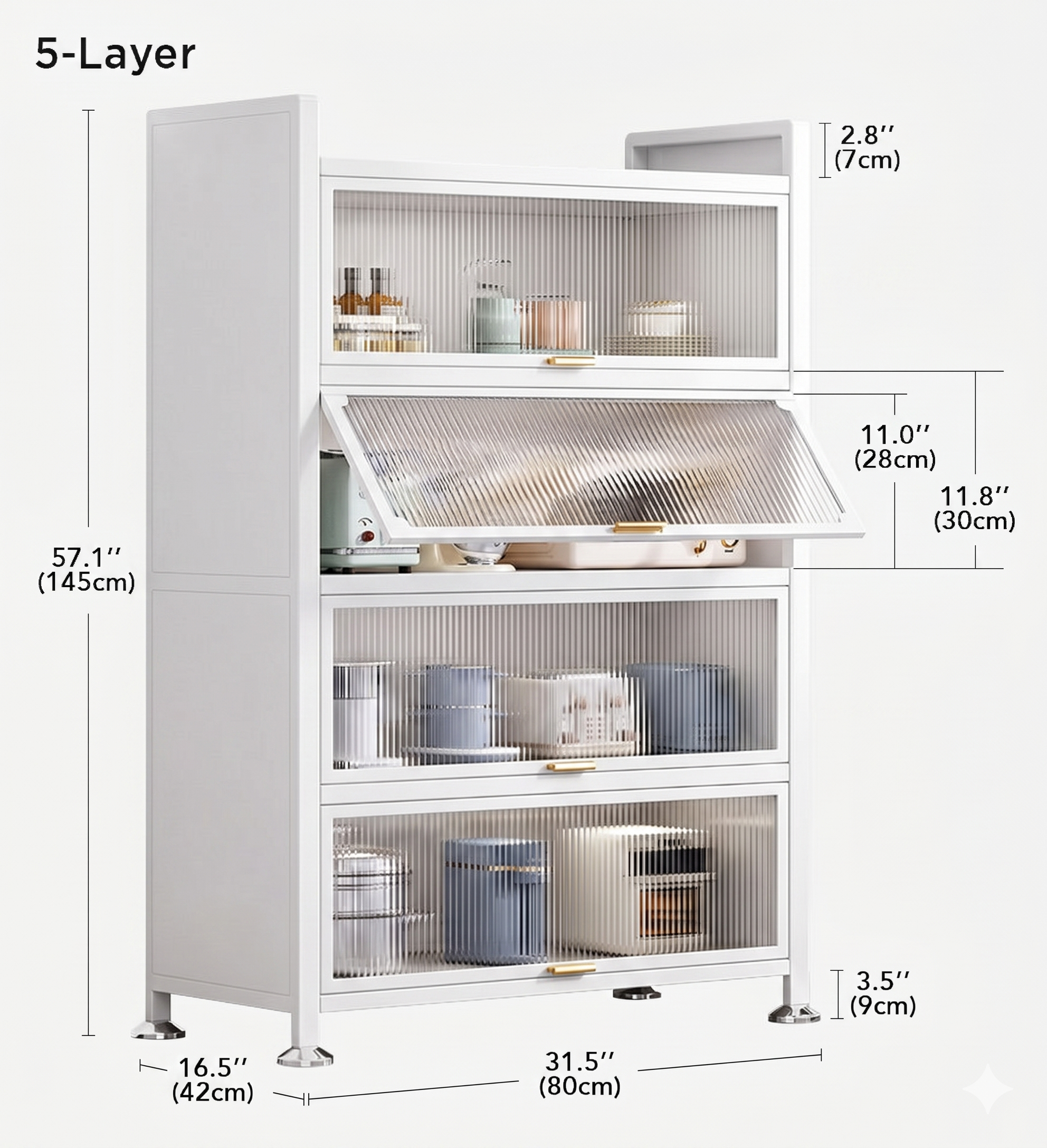 6 Tier Upgrade Large Metal Kitchen Pantry Storage Cabinet