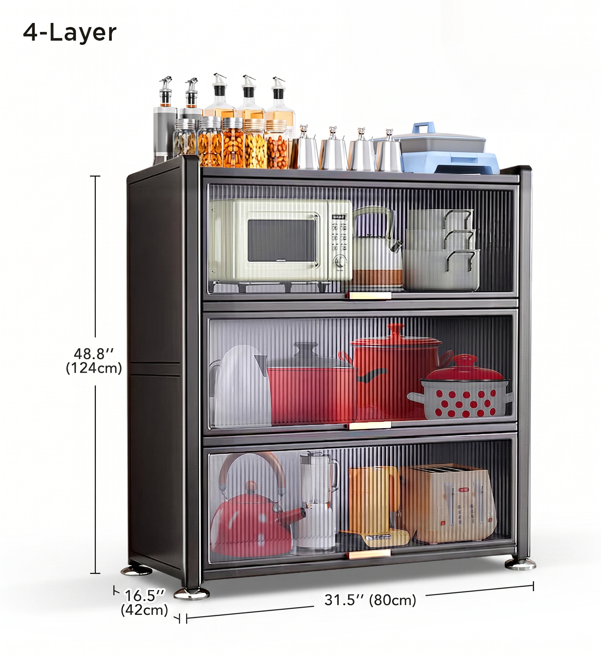 6 Tier Upgrade Large Metal Kitchen Pantry Storage Cabinet