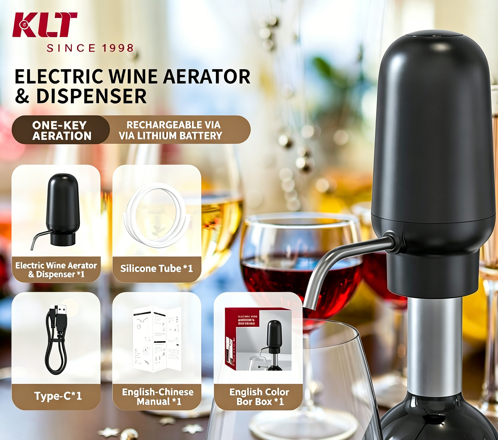 Cross-Border Electronic Decanter, Multi-Functional Fast Red Wine Automatic Electric Electronic Wine Decanter, Ready For Delivery