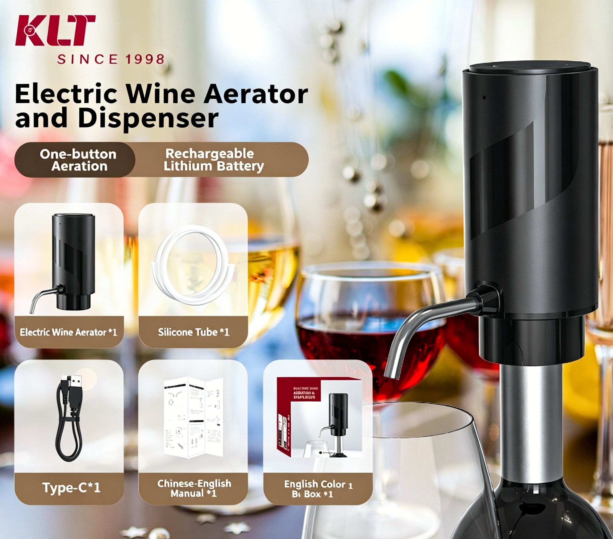 Cross-Border Electronic Decanter, Multi-Functional Fast Red Wine Automatic Electric Electronic Wine Decanter, Ready For Delivery