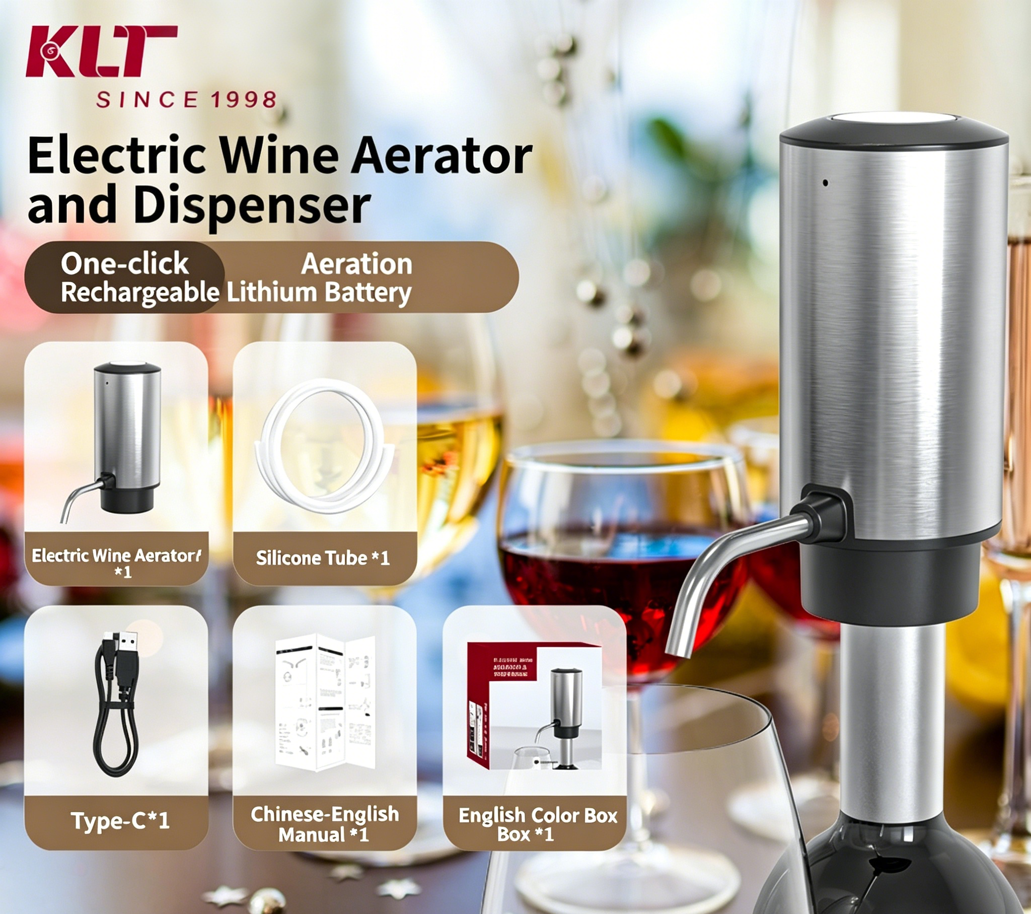 Cross-Border Electronic Decanter, Multi-Functional Fast Red Wine Automatic Electric Electronic Wine Decanter, Ready For Delivery