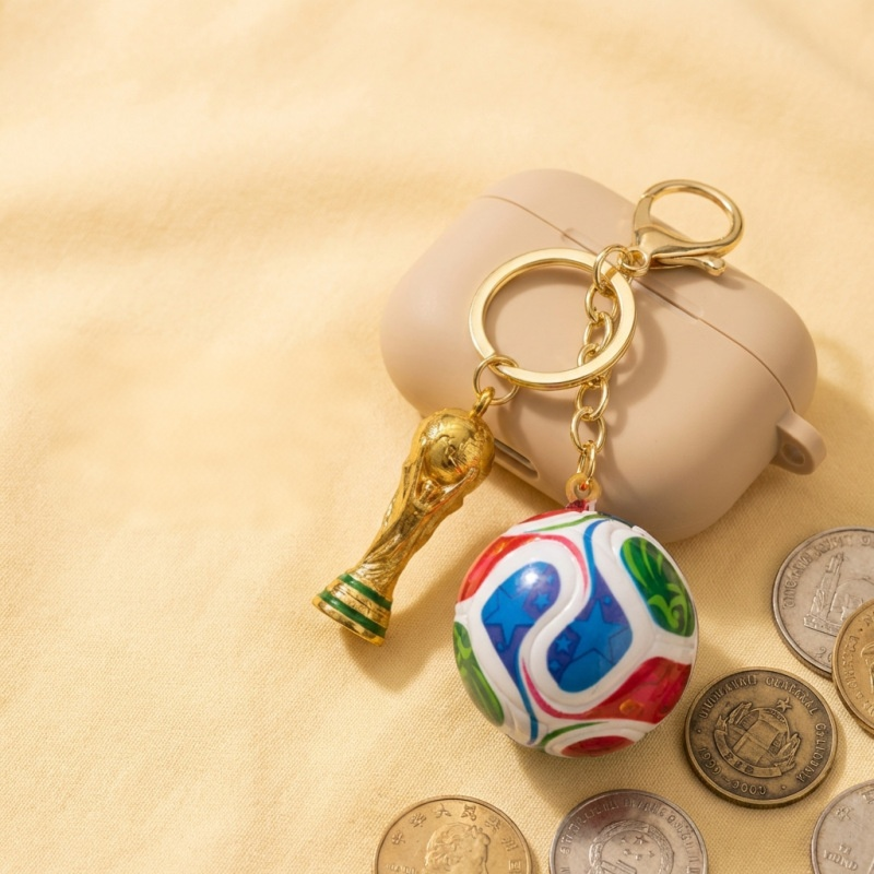 2026 Us-Canada-Mexico World Cup Football Peripheral Hercules Cup Keychain Jewelry Pendant Themed Commemorative Small Gift