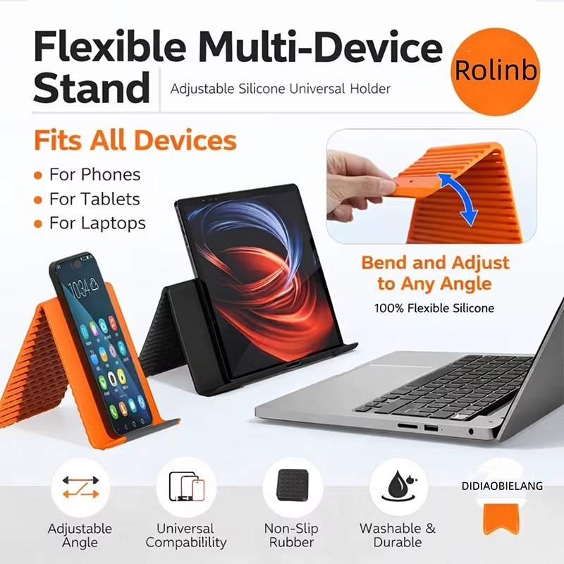 🥳2026 HOT SALE🥳💞50K+ SOLD!🛋️✨ 50% OFF! Silicone Foldable Stand – Shape it your way, reduces neck pain. Ultra‑portable, anti‑slip. Work, cook or watch hands‑free. A small stand, big relief.📱🛡️