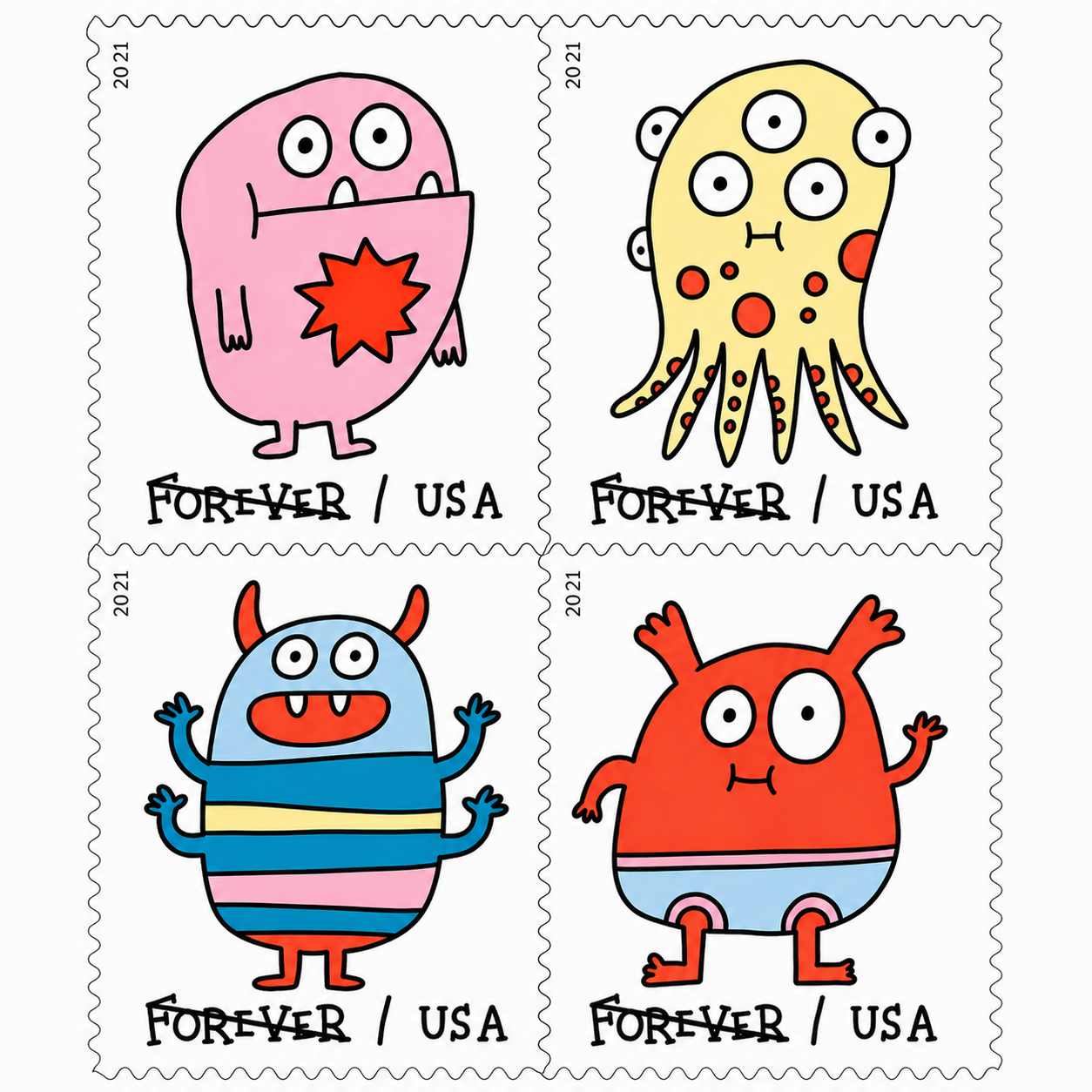 2021 Message Monsters Stamps