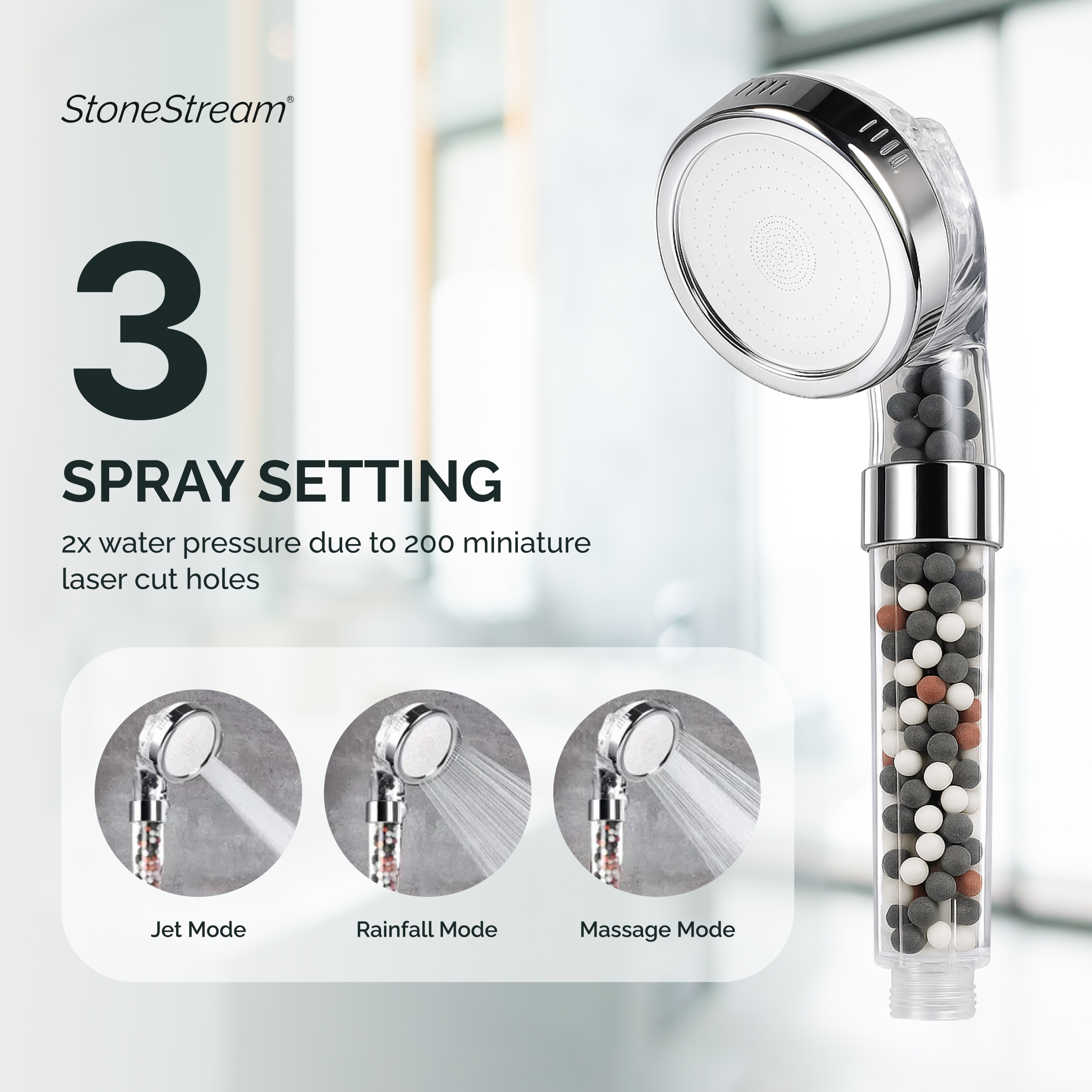 Electric Shower Compatible Filtered Ionic Ecopower Shower head