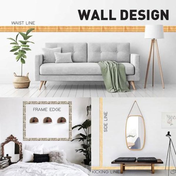 🎁2023-Christmas Hot Sale🎁Adhesive Environmental Protection 3D Wall Edging Strip (7.55 FEET/ROLL)