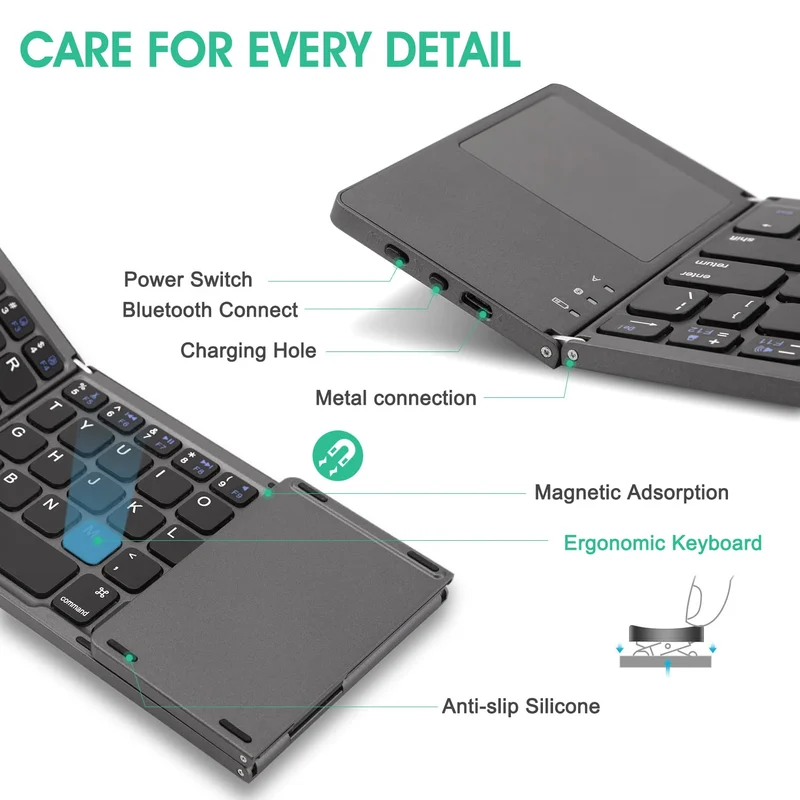 🔥49% off Black Friday discount🔥Foldable Bluetooth Keyboard with Touchpad(Free shipping)