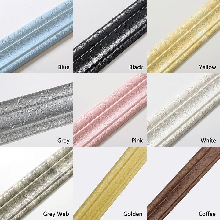 🎁2023-Christmas Hot Sale🎁Adhesive Environmental Protection 3D Wall Edging Strip (7.55 FEET/ROLL)
