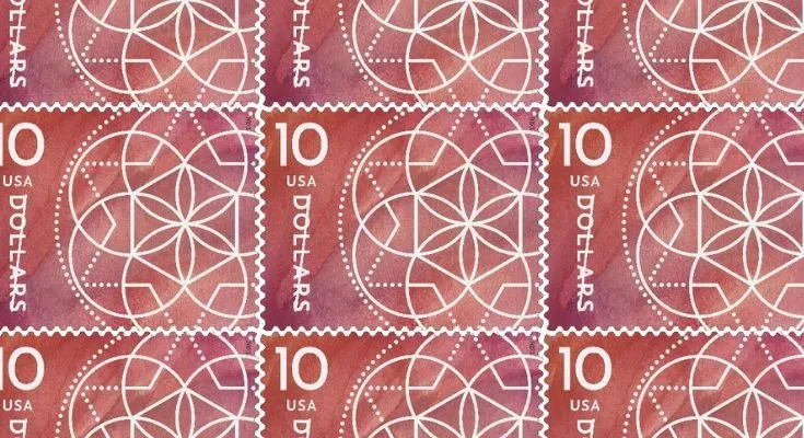 $10 Floral Geometry Stamps - 2023