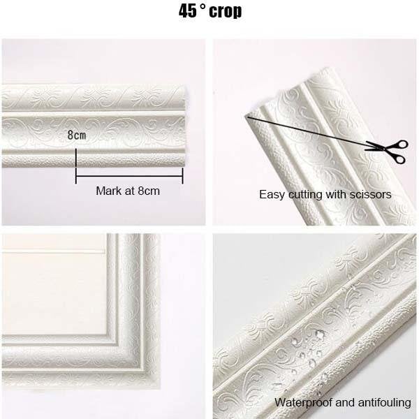 🎁2023-Christmas Hot Sale🎁Adhesive Environmental Protection 3D Wall Edging Strip (7.55 FEET/ROLL)