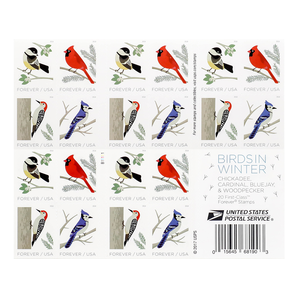 2018 Birds in Winter Stamps 