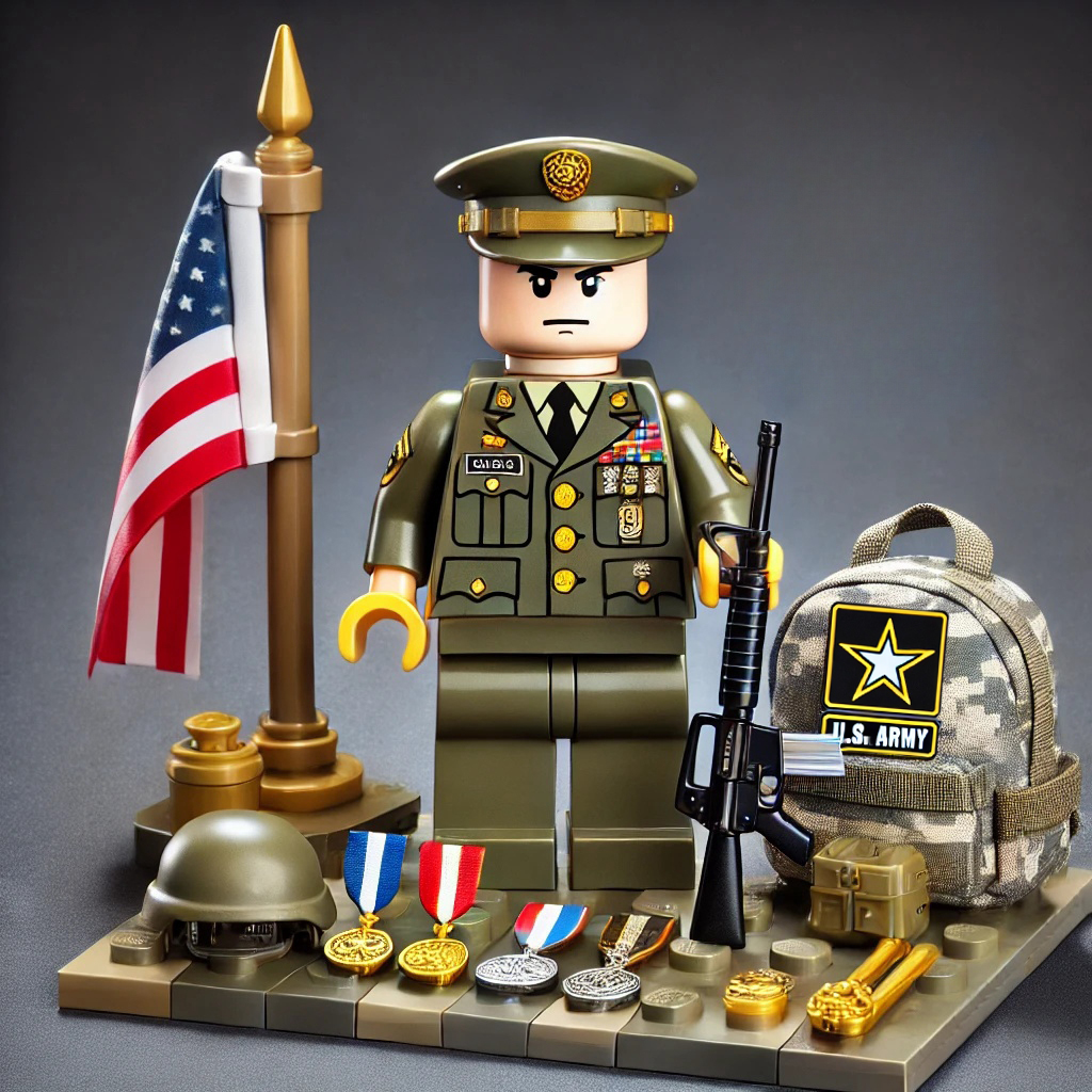 Veteran Tribute Minifigs Set - U.S. Military 250th Anniversary Patriotic LEGO Blocks