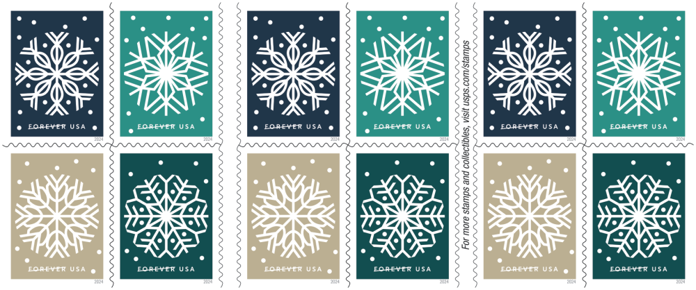 Winter Whimsy Forever Stamps 2024