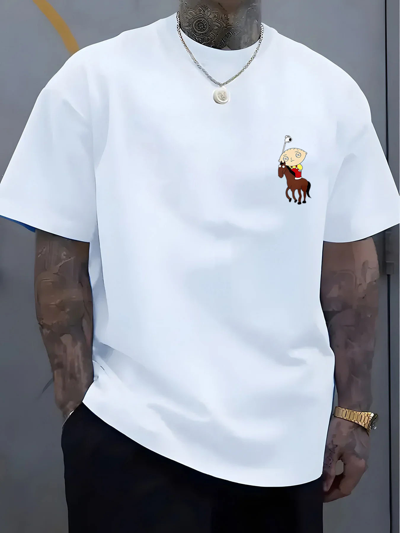 2026 New Summer Embroidered Dumpling Lauren American Short-Sleeved Summer Hot Trend T-Shirt For Men And Women, Loose T-Shirt