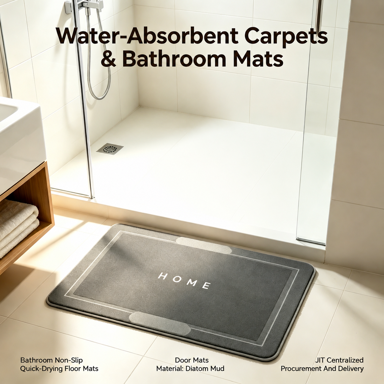 Diatom Mud Quick-Drying Floor Mat - Absorbent & Non-slip