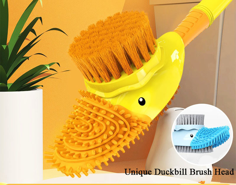 Cartoon Cute Duck Toilet Brush With Liquid Spray🏠