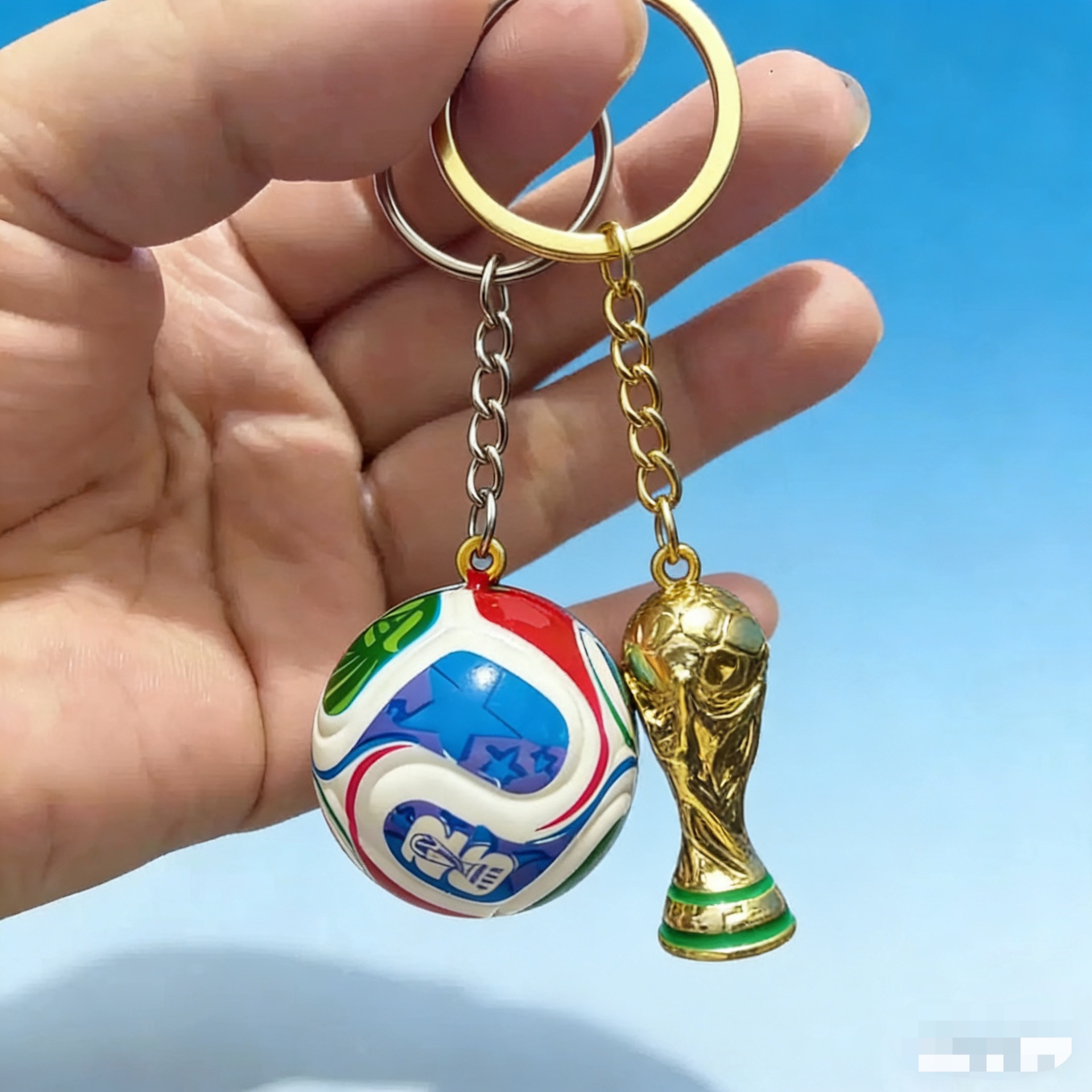 2026 Us-Canada-Mexico World Cup Football Peripheral Hercules Cup Keychain Jewelry Pendant Themed Commemorative Small Gift