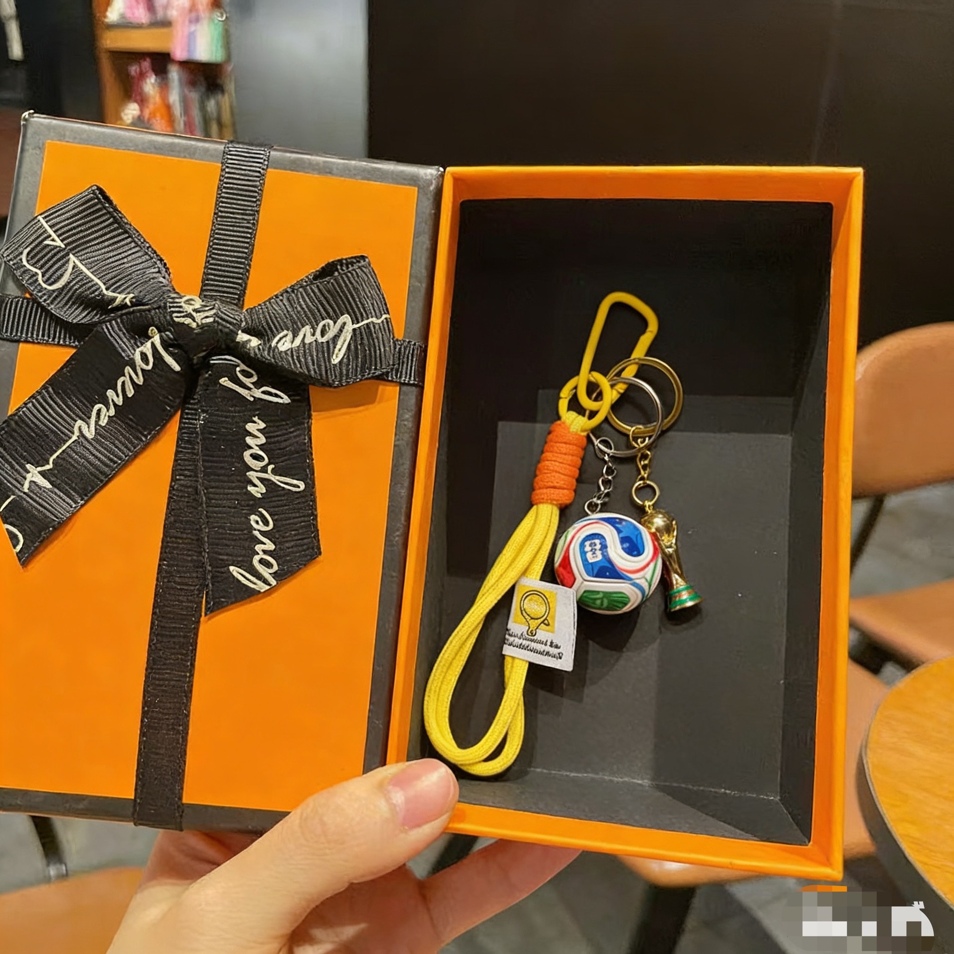 2026 Us-Canada-Mexico World Cup Football Peripheral Hercules Cup Keychain Jewelry Pendant Themed Commemorative Small Gift