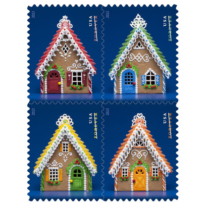 Contemporary Gingerbread Houses Stamps 2013