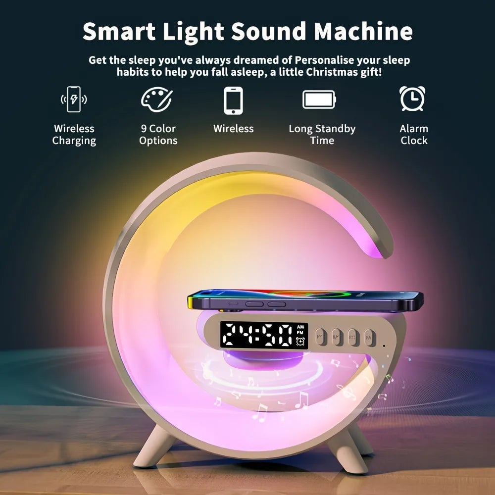 🎄Christmas Sales - 49% OFF🎅Multifunctional Bluetooth Speaker - Colorful Atmosphere Light Wireless Charging and Clock All - in - one Machine