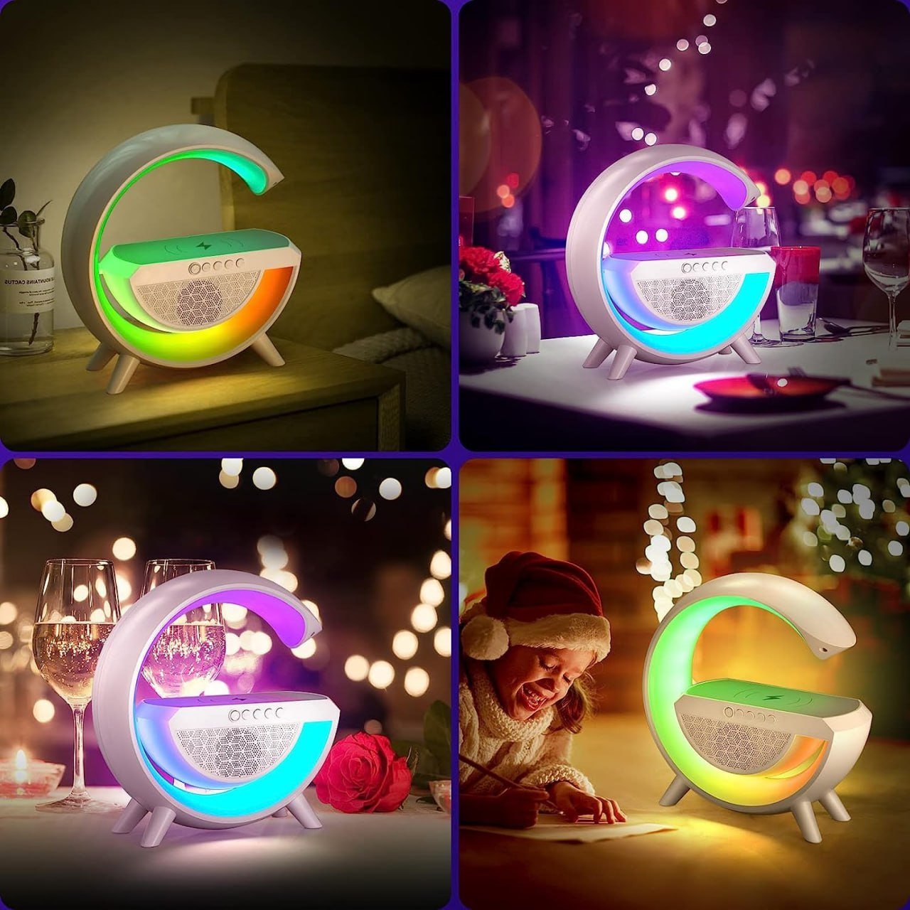 🎄Christmas Sales - 49% OFF🎅Multifunctional Bluetooth Speaker - Colorful Atmosphere Light Wireless Charging and Clock All - in - one Machine