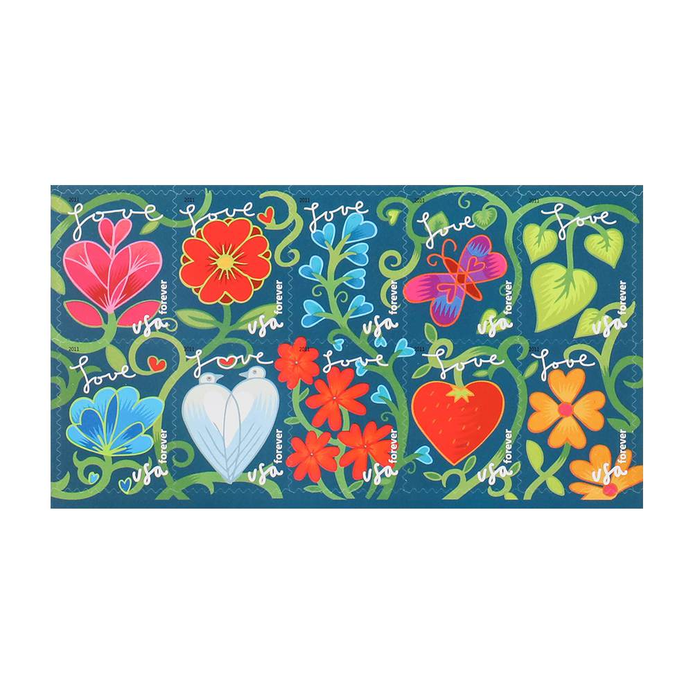 2011 US First-Class Forever Stamps – Garden of Love