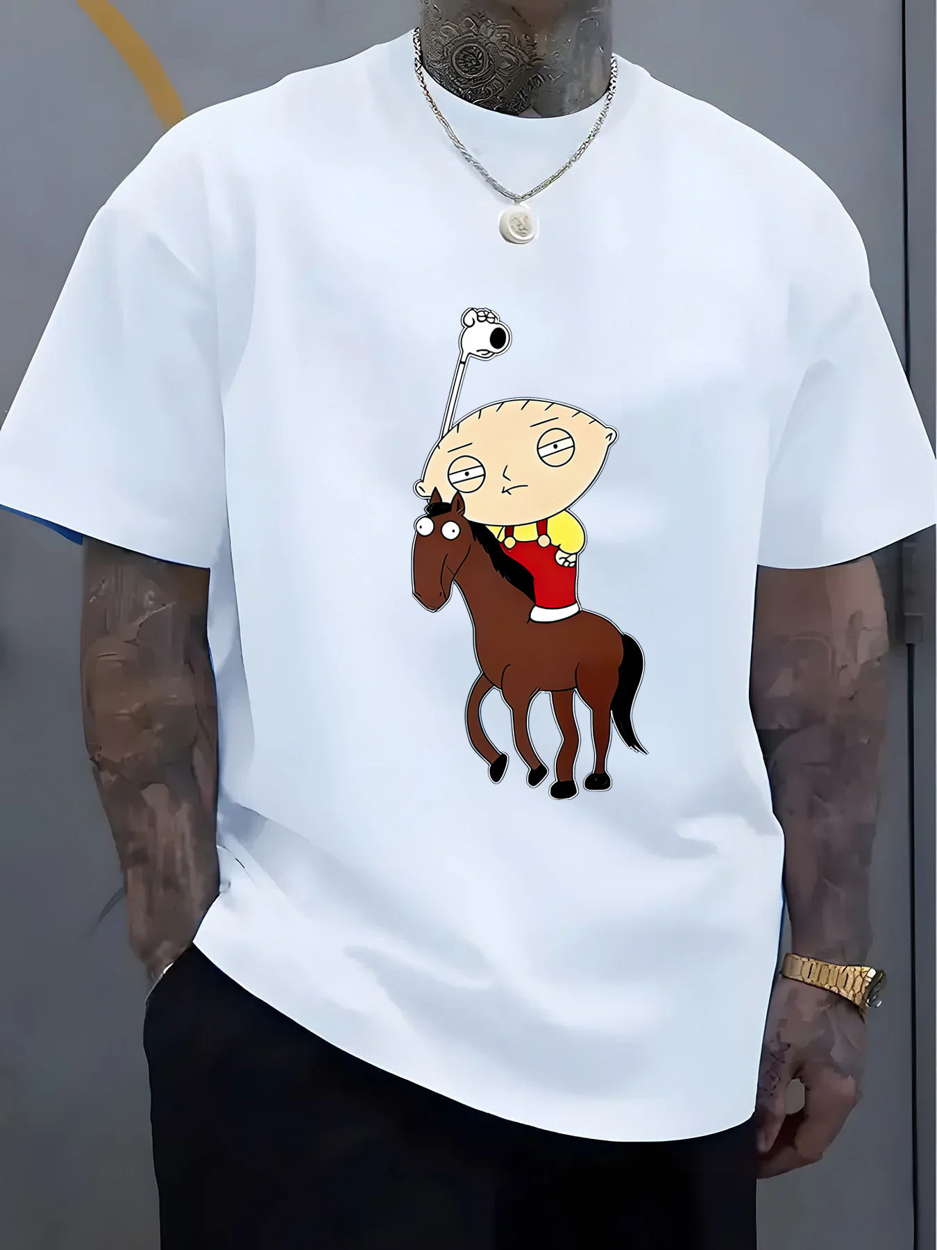 2026 New Summer Embroidered Dumpling Lauren American Short-Sleeved Summer Hot Trend T-Shirt For Men And Women, Loose T-Shirt