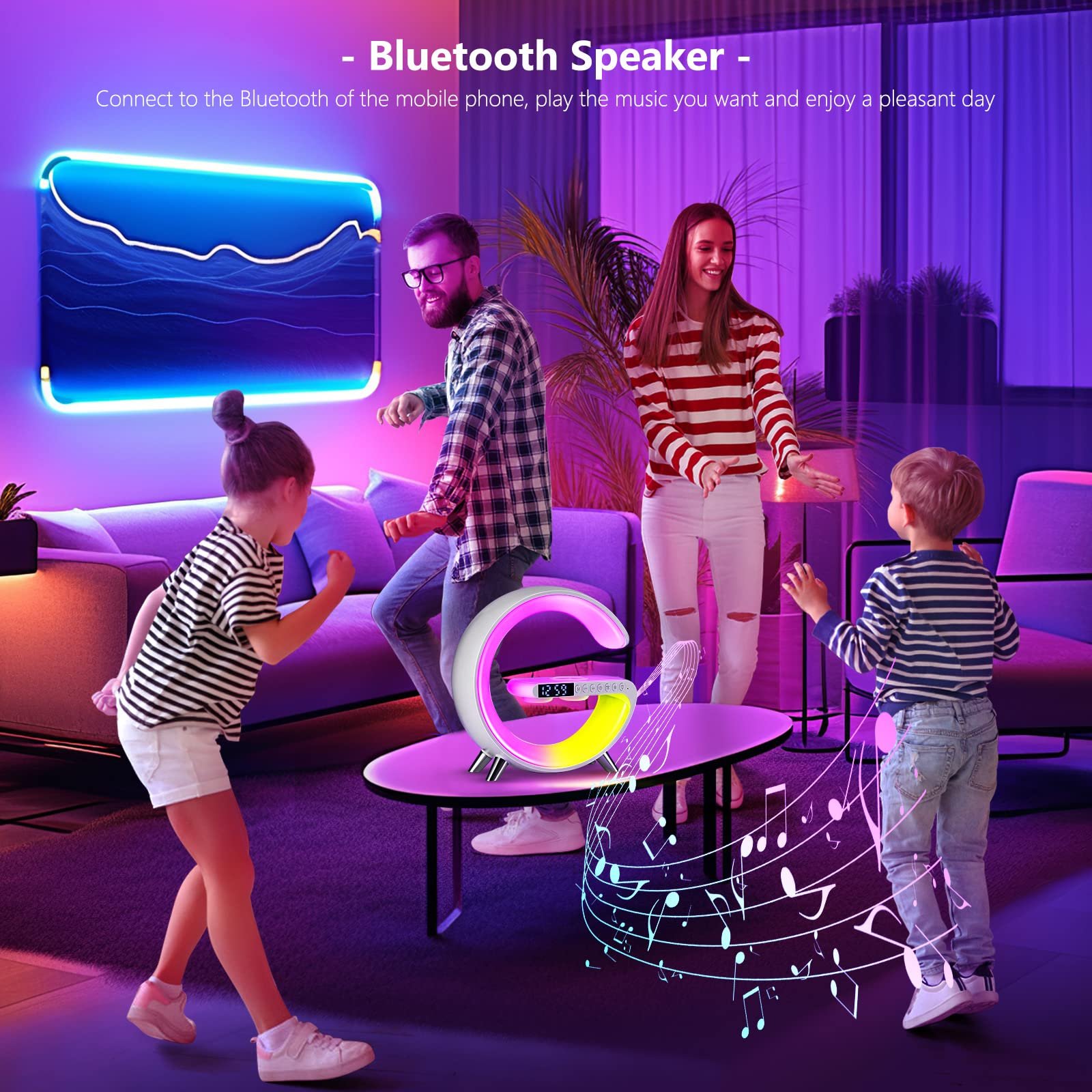 🎄Christmas Sales - 49% OFF🎅Multifunctional Bluetooth Speaker - Colorful Atmosphere Light Wireless Charging and Clock All - in - one Machine