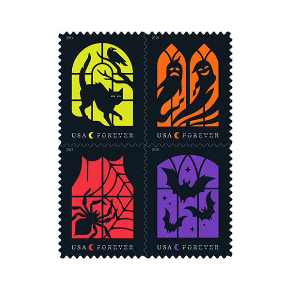 Spooky Silhouettes Forever Stamps