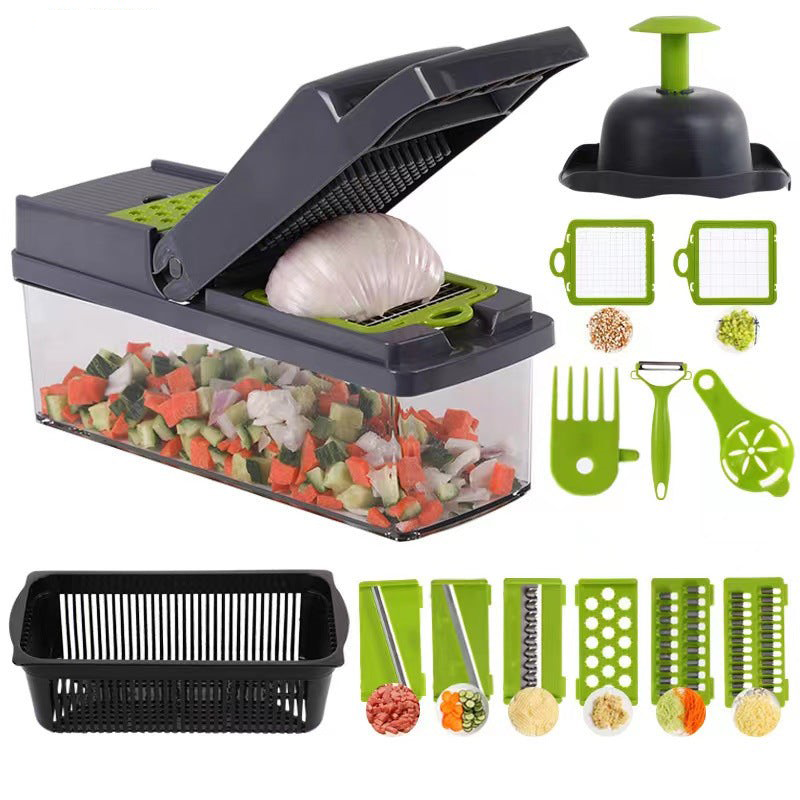✨Coupe-légumes multifonction – lames en acier inoxydable, facile à nettoyer, plusieurs modes de cuisson🥗