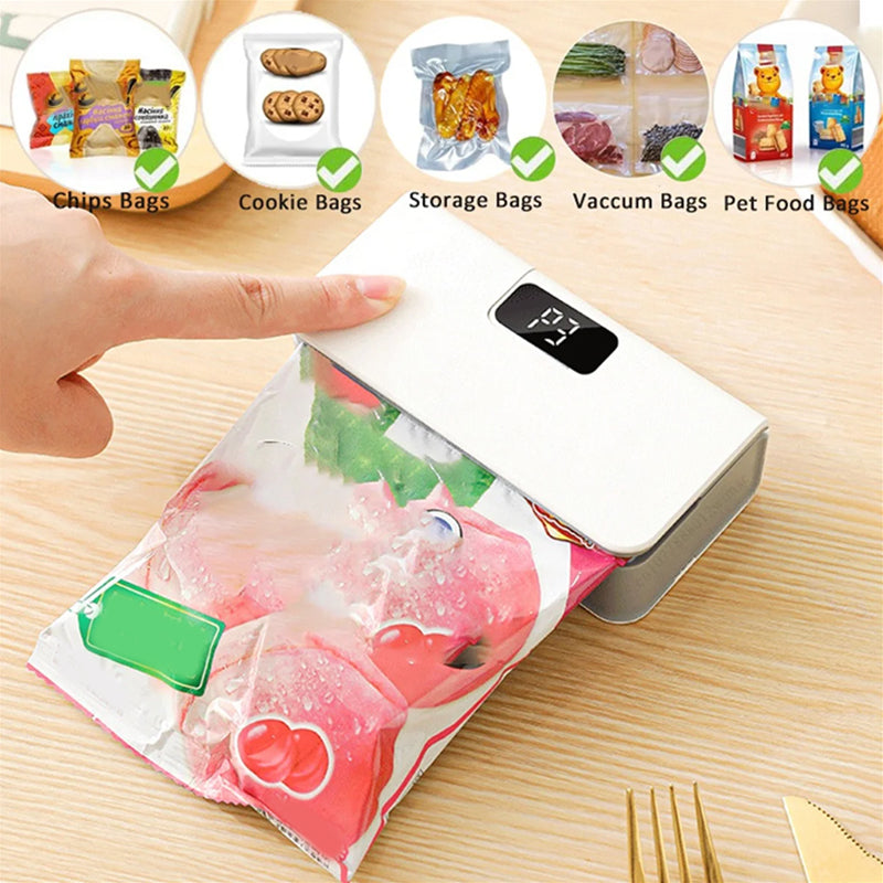 ✨🔥Professional Bag Sealer with 6 Temperature Levels – Freshness at One Click.Seal and open bags in seconds. Rechargeable & Magnetic, can be attached to your fridge.
