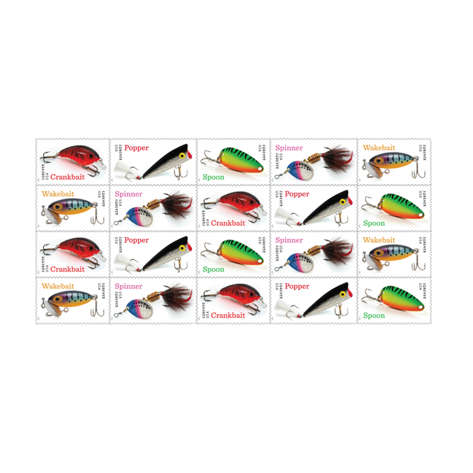 2025 Freshwater Fishing Lures Forever Stamps