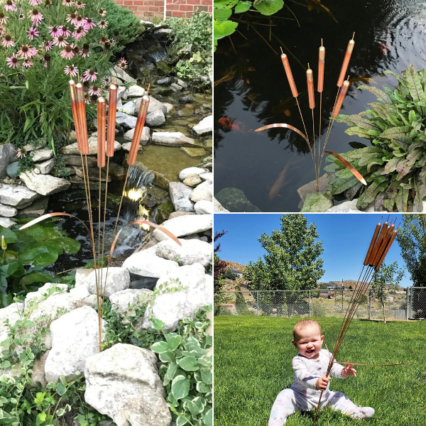 Copper Cattail Wind Chimes