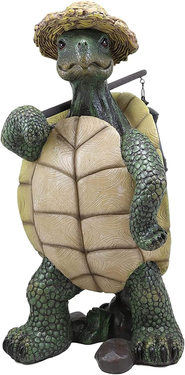 Turtle Garden Figure, Small Resin Turtle Statue, Adventure Hiking Turtle Statue, Art Turtle Ornament for Office Home Yard Lawn Garden Decoration Single Turtle 17 x 7 x 6 cm (7 x 3 x 2 inches)