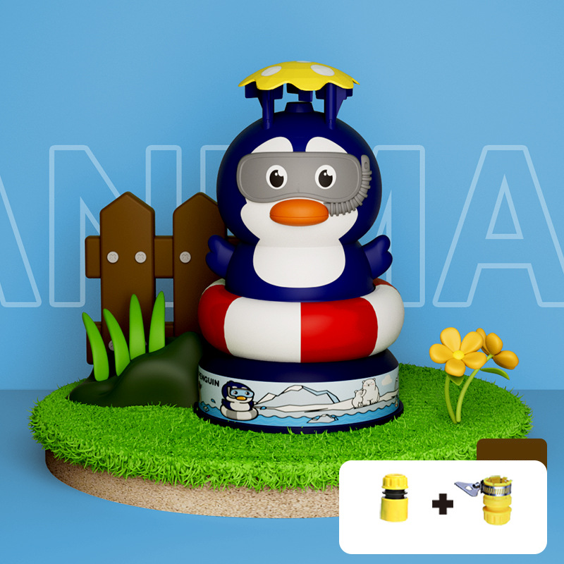 Children's summer outdoor high-pressure air jet water toy, summer outdoor fun cartoon rotating flying water rocket