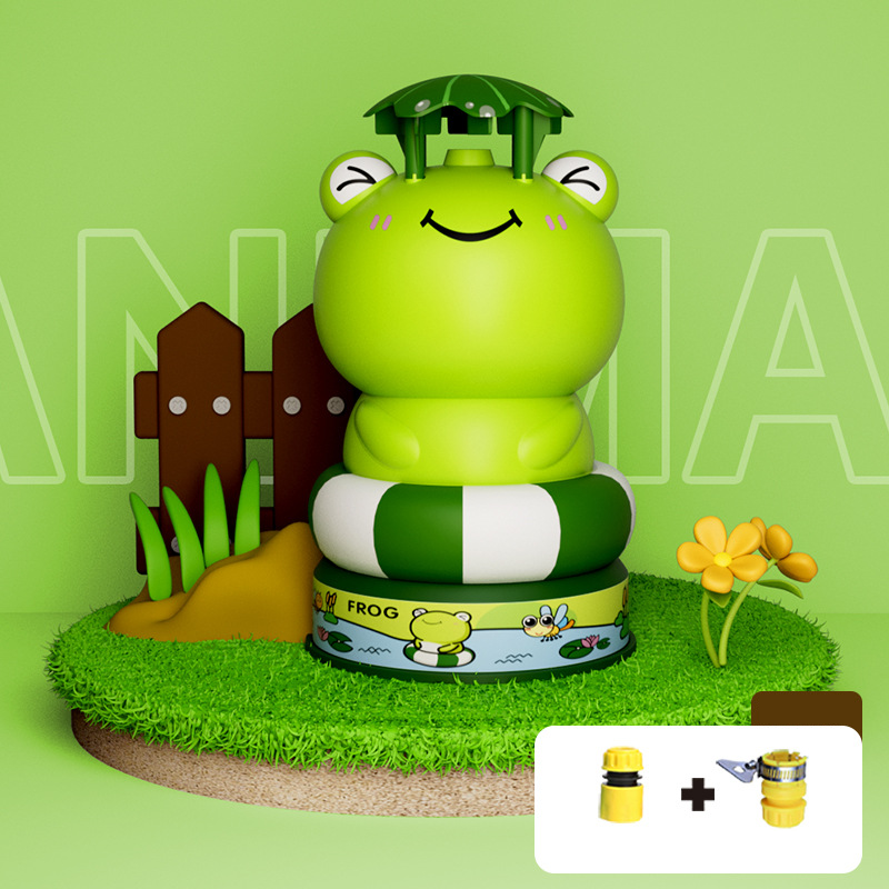 Children's summer outdoor high-pressure air jet water toy, summer outdoor fun cartoon rotating flying water rocket