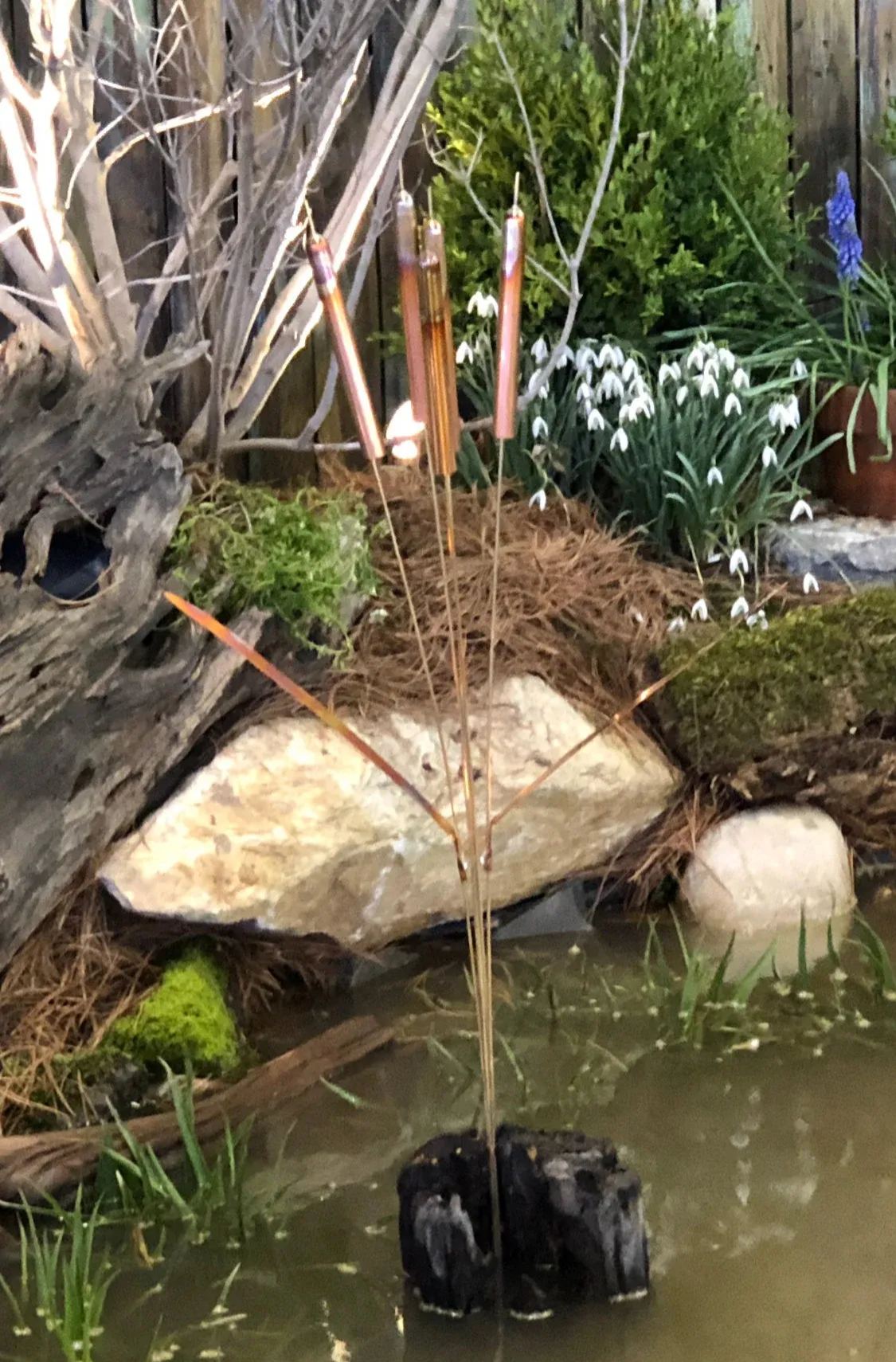 Copper Cattail Wind Chimes