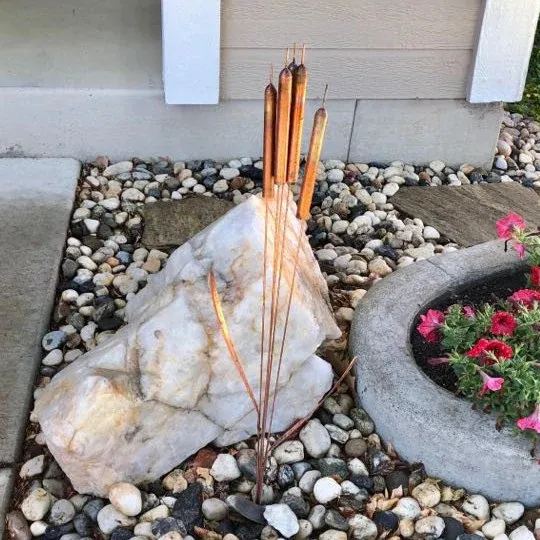 Copper Cattail Wind Chimes