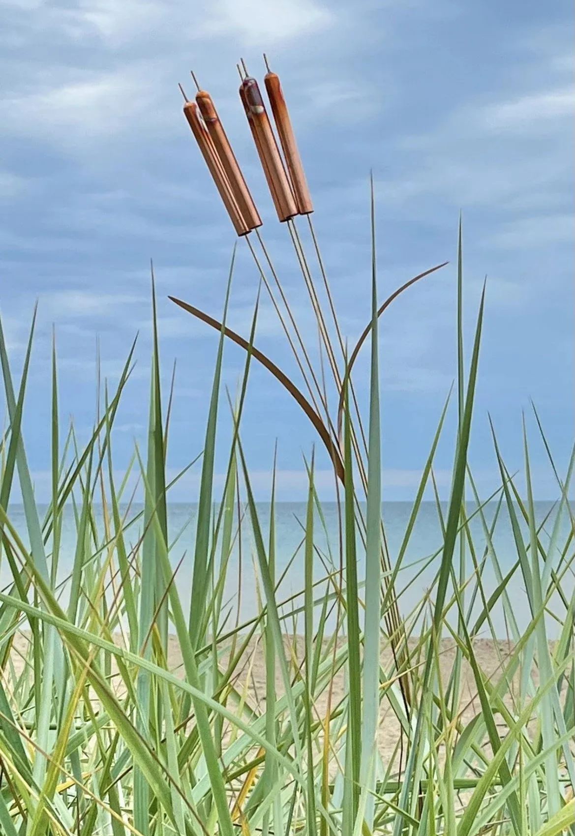 Copper Cattail Wind Chimes