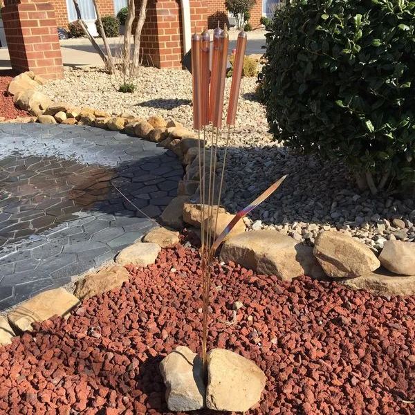 Copper Cattail Wind Chimes