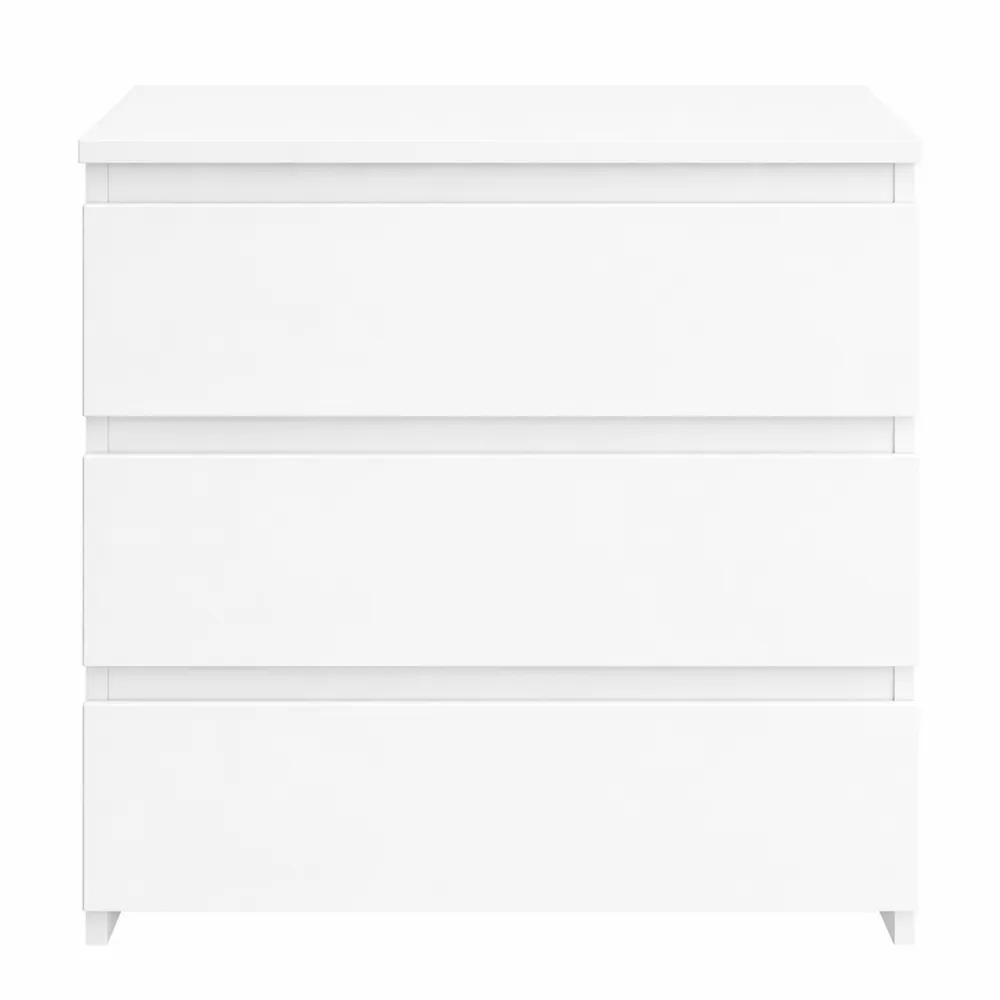 Comodino Moderno con 3 Cassetti in Legno MDF per Camera da Letto