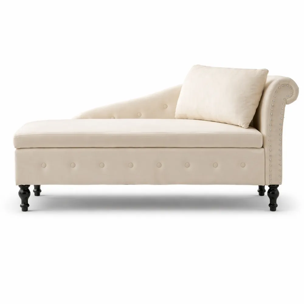 Divano in velluto con contenitore ergonomico per soggiorno