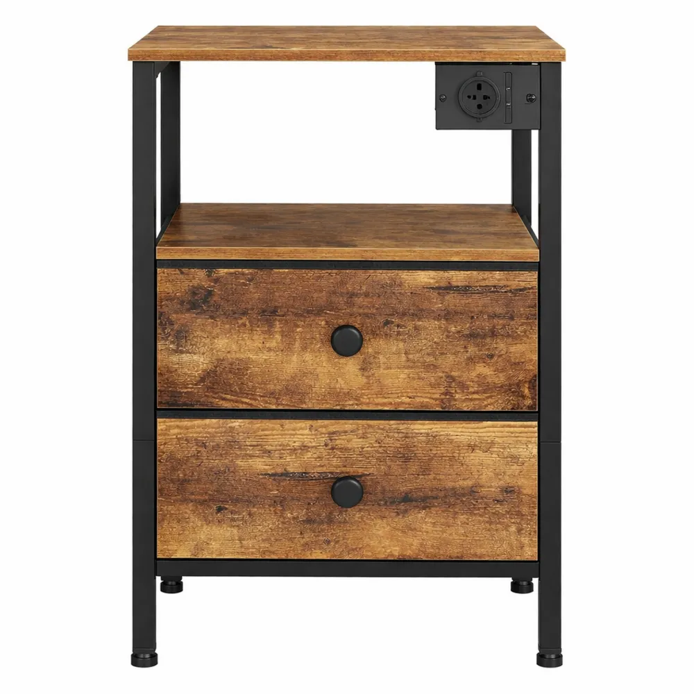 Tavolino Multifunzione con Prese USB e Cassetti per Soggiorno