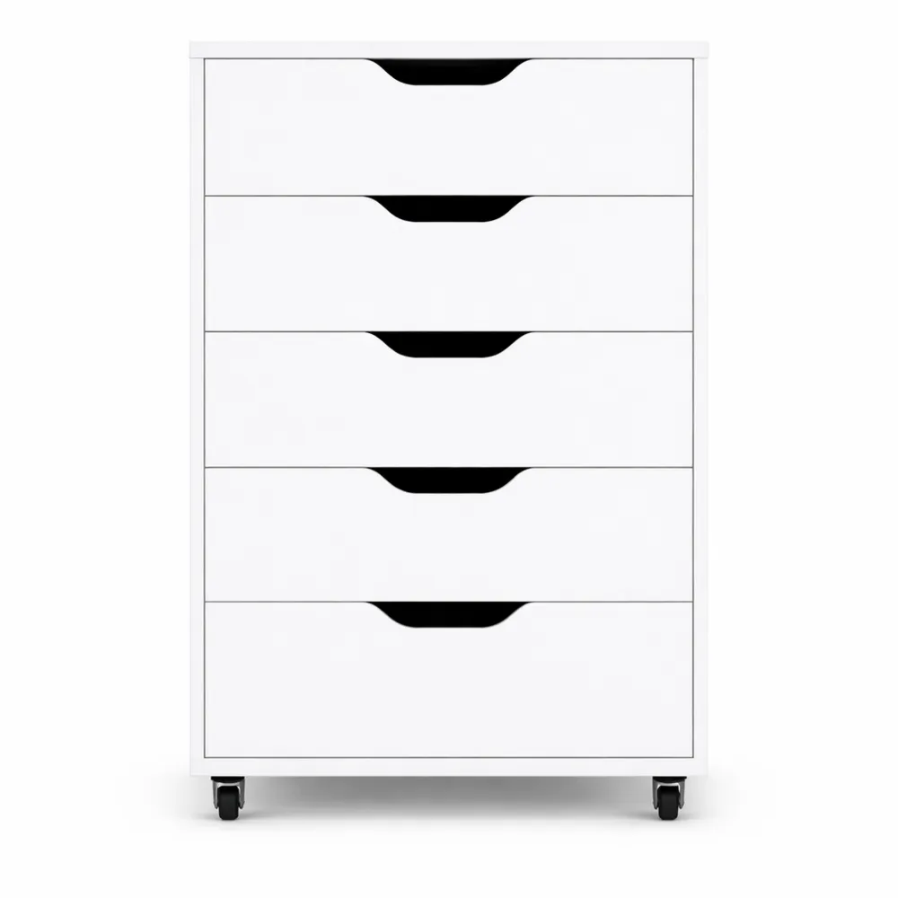 Cassettiera per Ufficio con 5 Cassetti e Ruote