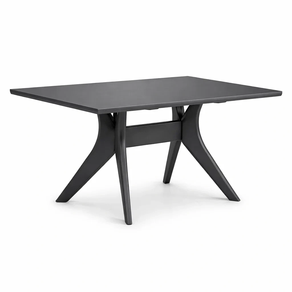 Tisch rechteckig aus MDF und Massivholz Schwarz 120x80x75 cm-roombira