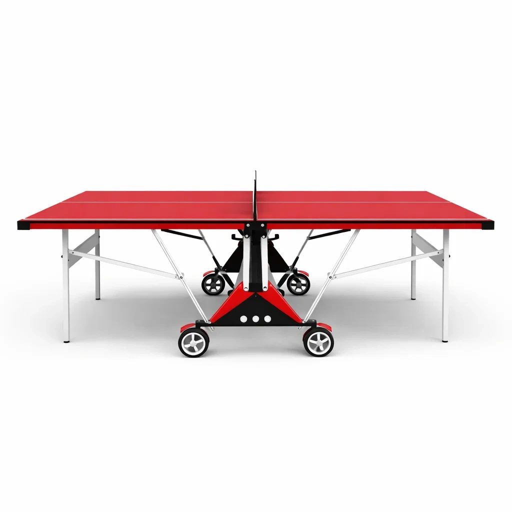 Tischtennisplatte klappbar Rot aus Aluminium 274x152.5x76 cm-roombira
